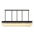 Poland 225 x 40cm Linear Pendant 12 Light E14 Matt Black/Cognac Sculpted Glass Item Weight: 60kg-1