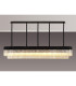 Poland 225 x 40cm Linear Pendant 12 Light E14 Matt Black/Cognac Sculpted Glass Item Weight: 60kg-3