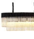 Poland 225 x 40cm Linear Pendant 12 Light E14 Matt Black/Cognac Sculpted Glass Item Weight: 60kg-5