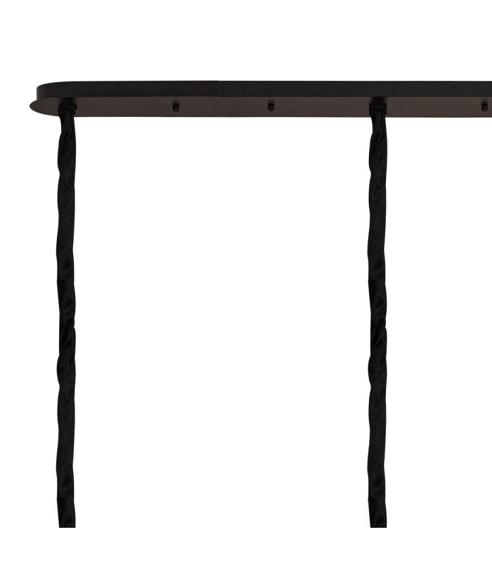 Poland 225 x 40cm Linear Pendant 12 Light E14 Matt Black/Cognac Sculpted Glass Item Weight: 60kg-6