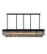 Poland 225 x 40cm Linear Pendant 12 Light E14 Matt Black/Smoked Sculpted Glass Item Weight: 60kg-1
