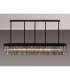 Poland 225 x 40cm Linear Pendant 12 Light E14 Matt Black/Smoked Sculpted Glass Item Weight: 60kg-3