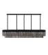 Poland 225 x 40cm Linear Pendant 12 Light E14 Matt Black/Smoked Sculpted Glass Item Weight: 60kg-4