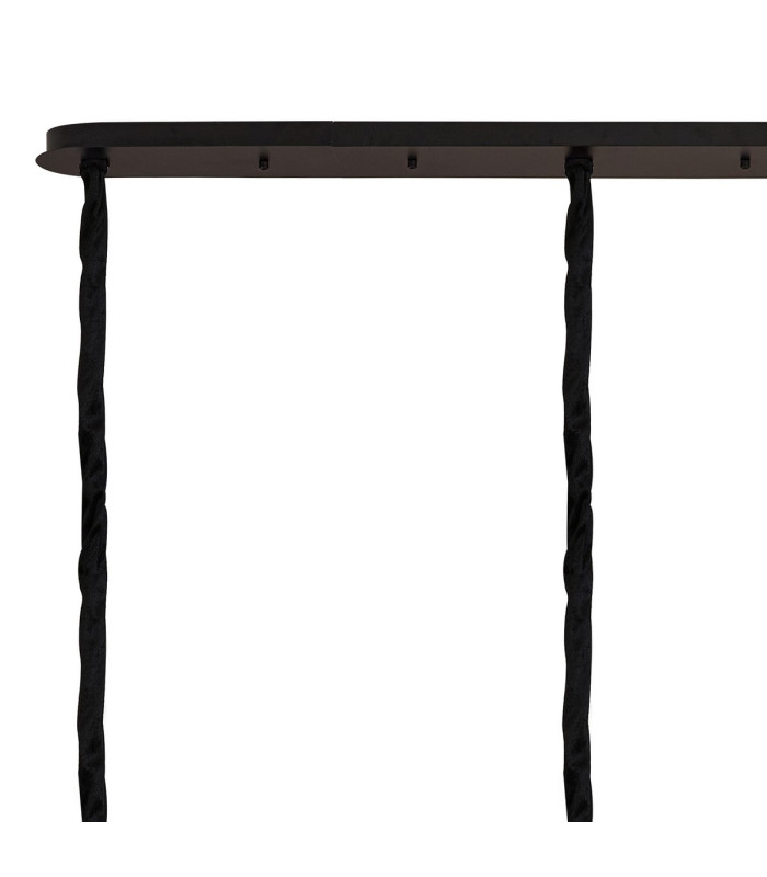 Poland 225 x 40cm Linear Pendant 12 Light E14 Matt Black/Smoked Sculpted Glass Item Weight: 60kg-6