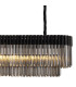 Poland 225 x 40cm Linear Pendant 12 Light E14 Matt Black/Smoked Sculpted Glass Item Weight: 60kg-8
