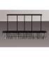 Poland 225 x 40cm Linear Pendant 12 Light E14 Matt Black/Smoked Sculpted Glass Item Weight: 60kg-9
