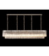 Poland 225 x 40cm Linear Pendant 12 Light E14 Polished Nickel/Clear Sculpted Glass Item Weight: 60kg-3