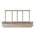 Poland 225 x 40cm Linear Pendant 12 Light E14 Polished Nickel/Cognac Sculpted Glass Item Weight: 60kg-4