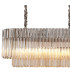 Poland 225 x 40cm Linear Pendant 12 Light E14 Polished Nickel/Cognac Sculpted Glass Item Weight: 60kg-5