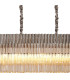 Poland 225 x 40cm Linear Pendant 12 Light E14 Polished Nickel/Cognac Sculpted Glass Item Weight: 60kg-7