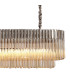 Poland 225 x 40cm Linear Pendant 12 Light E14 Polished Nickel/Cognac Sculpted Glass Item Weight: 60kg-8