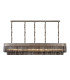 Poland 225 x 40cm Linear Pendant 12 Light E14 Polished Nickel/Smoked Sculpted Glass Item Weight: 60kg-1