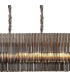 Poland 225 x 40cm Linear Pendant 12 Light E14 Polished Nickel/Smoked Sculpted Glass Item Weight: 60kg-7