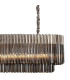 Poland 225 x 40cm Linear Pendant 12 Light E14 Polished Nickel/Smoked Sculpted Glass Item Weight: 60kg-8