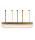Poland 225 x 40cm Linear Pendant Bell Cup 12 Light E14 Brass/Clear Sculpted Glass Item Weight: 56kg-1