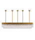 Poland 225 x 40cm Linear Pendant Bell Cup 12 Light E14 Brass/Clear Sculpted Glass Item Weight: 56kg-4
