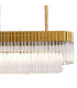 Poland 225 x 40cm Linear Pendant Bell Cup 12 Light E14 Brass/Clear Sculpted Glass Item Weight: 56kg-8