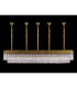 Poland 225 x 40cm Linear Pendant Bell Cup 12 Light E14 Brass/Clear Sculpted Glass Item Weight: 56kg-9