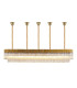 Poland 225 x 40cm Linear Pendant Bell Cup 12 Light E14 Brass/Cognac Sculpted Glass Item Weight: 56kg-1