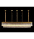 Poland 225 x 40cm Linear Pendant Bell Cup 12 Light E14 Brass/Cognac Sculpted Glass Item Weight: 56kg-3