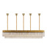 Poland 225 x 40cm Linear Pendant Bell Cup 12 Light E14 Brass/Cognac Sculpted Glass Item Weight: 56kg-4