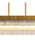 Poland 225 x 40cm Linear Pendant Bell Cup 12 Light E14 Brass/Cognac Sculpted Glass Item Weight: 56kg-7