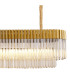 Poland 225 x 40cm Linear Pendant Bell Cup 12 Light E14 Brass/Cognac Sculpted Glass Item Weight: 56kg-8
