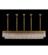 Poland 225 x 40cm Linear Pendant Bell Cup 12 Light E14 Brass/Cognac Sculpted Glass Item Weight: 56kg-9