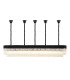 Poland 225 x 40cm Linear Pendant Bell Cup 12 Light E14 Matt Black/Clear Sculpted Glass Item Weight: 56kg-1