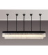 Poland 225 x 40cm Linear Pendant Bell Cup 12 Light E14 Matt Black/Clear Sculpted Glass Item Weight: 56kg-3
