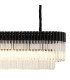 Poland 225 x 40cm Linear Pendant Bell Cup 12 Light E14 Matt Black/Clear Sculpted Glass Item Weight: 56kg-8