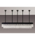 Poland 225 x 40cm Linear Pendant Bell Cup 12 Light E14 Matt Black/Clear Sculpted Glass Item Weight: 56kg-9