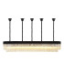 Poland 225 x 40cm Linear Pendant Bell Cup 12 Light E14 Matt Black/Cognac Sculpted Glass Item Weight: 56kg-1