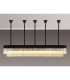Poland 225 x 40cm Linear Pendant Bell Cup 12 Light E14 Matt Black/Cognac Sculpted Glass Item Weight: 56kg-3