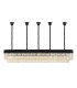 Poland 225 x 40cm Linear Pendant Bell Cup 12 Light E14 Matt Black/Cognac Sculpted Glass Item Weight: 56kg-4