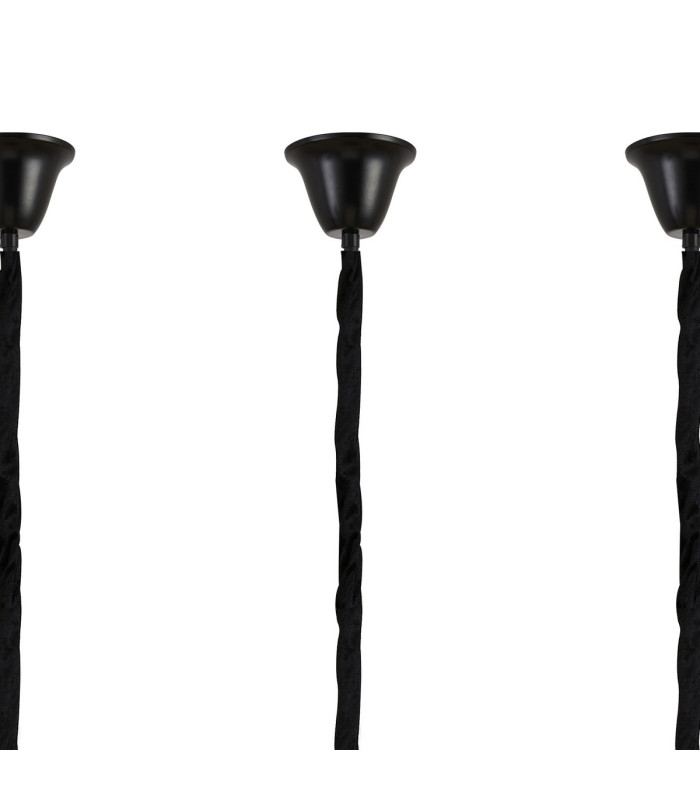 Poland 225 x 40cm Linear Pendant Bell Cup 12 Light E14 Matt Black/Cognac Sculpted Glass Item Weight: 56kg-6