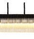 Poland 225 x 40cm Linear Pendant Bell Cup 12 Light E14 Matt Black/Cognac Sculpted Glass Item Weight: 56kg-7
