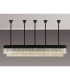 Poland 225 x 40cm Linear Pendant Bell Cup 12 Light E14 Matt Black/Cognac Sculpted Glass Item Weight: 56kg-9