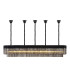 Poland 225 x 40cm Linear Pendant Bell Cup 12 Light E14 Matt Black/Smoked Sculpted Glass Item Weight: 56kg-1