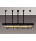 Poland 225 x 40cm Linear Pendant Bell Cup 12 Light E14 Matt Black/Smoked Sculpted Glass Item Weight: 56kg-3
