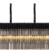 Poland 225 x 40cm Linear Pendant Bell Cup 12 Light E14 Matt Black/Smoked Sculpted Glass Item Weight: 56kg-7