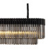 Poland 225 x 40cm Linear Pendant Bell Cup 12 Light E14 Matt Black/Smoked Sculpted Glass Item Weight: 56kg-8