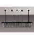 Poland 225 x 40cm Linear Pendant Bell Cup 12 Light E14 Matt Black/Smoked Sculpted Glass Item Weight: 56kg-9