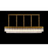 Poland 250 x 40cm Linear Pendant 13 Light E14 Brass/Clear Sculpted Glass Item Weight: 67kg-3
