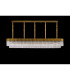 Poland 250 x 40cm Linear Pendant 13 Light E14 Brass/Clear Sculpted Glass Item Weight: 67kg-9