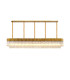 Poland 250 x 40cm Linear Pendant 13 Light E14 Brass/Cognac Sculpted Glass Item Weight: 67kg-1