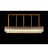 Poland 250 x 40cm Linear Pendant 13 Light E14 Brass/Cognac Sculpted Glass Item Weight: 67kg-3