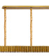 Poland 250 x 40cm Linear Pendant 13 Light E14 Brass/Cognac Sculpted Glass Item Weight: 67kg-6