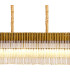 Poland 250 x 40cm Linear Pendant 13 Light E14 Brass/Cognac Sculpted Glass Item Weight: 67kg-7