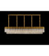 Poland 250 x 40cm Linear Pendant 13 Light E14 Brass/Cognac Sculpted Glass Item Weight: 67kg-9